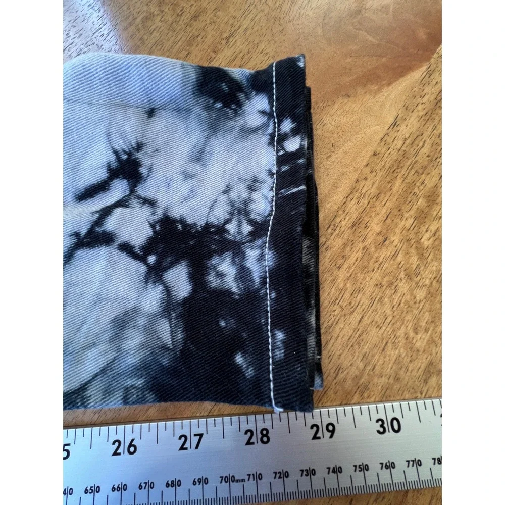 Imperial Premium Womens Tie Dye Skinny Jeans Black White‎ Distressed Size 7